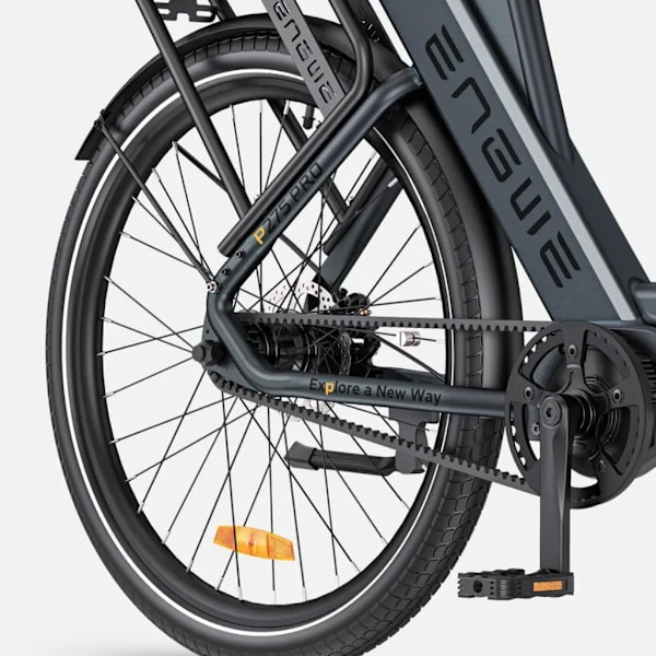 ENGWE P275 Pro Elektrisk Cykel – Høj Indstigning – Kulfiberremdrift – 27.5 Tommer – 250W Motor – 260 km Rækkevidde – Hydrauliske Skivebremser - Black