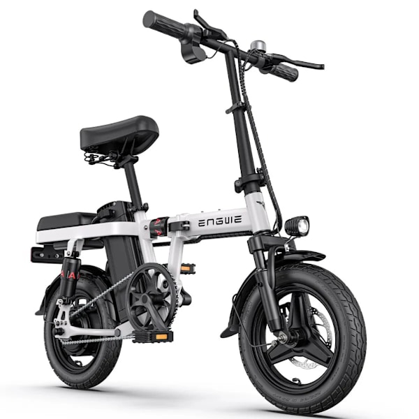 ENGWE T14 Elektrisk Sammenklappelig Cykel - Letvægtsdesign - 14 Tommer - 250W Motor - 42 km Rækkevidde - Mekaniske Skivebremser - White