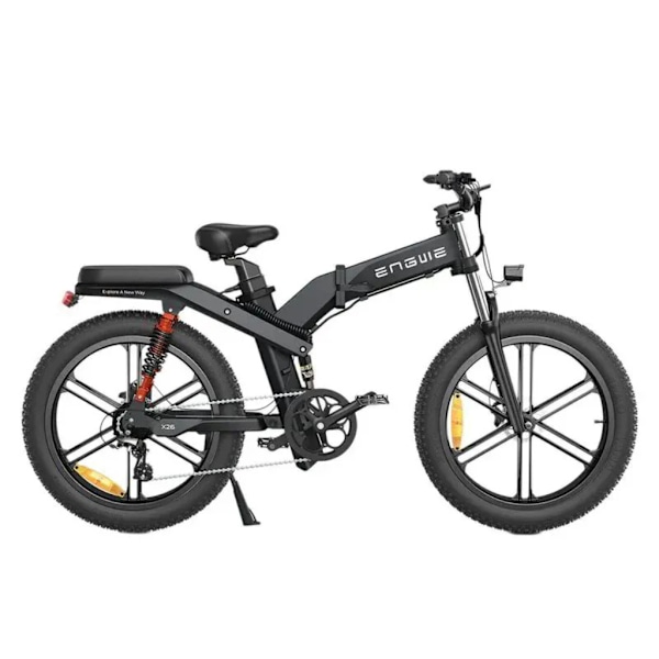 ENGWE X26 Sähköinen Taitettava Polkupyörä - Kaksoisakkut - 26 Tuumaa - 250W Moottori - 8 Vaihdetta - 150 km Kantama - Hydrauliset Levyjarrut - Black