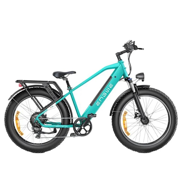 ENGWE E26 Elektrisk Fatbike - Elcykel - Hög Insteg - 26 Tum - 250W Motor - 7 Växlar - 140 km Räckvidd - Hydrauliska Skivbromsar - Blå