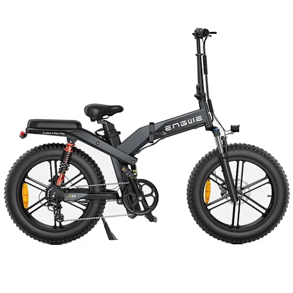 ENGWE X20 Elektrisk Sammenklappelig Cykel - Dobbelt Batteri - 20 Tommer - 250W Motor - 8 Gear - 150 km Rækkevidde - Hydrauliske Skivebremser - Black