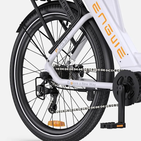 ENGWE P275 ST Elcykel – E-bike – Lavt indstigning – 27,5 Tommer – 250W Motor – 9 Gear – 260 km Rækkevidde – Hydrauliske Skivebremser - White