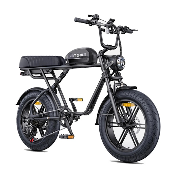 ENGWE M1 Elektrisk Fatbike - Enkelt Batteri - 20 Tommer - 250W Motor - 7 Gear - 90 km Rækkevidde - Hydrauliske Skivebremser - Black