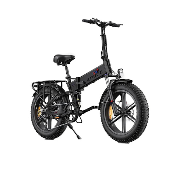 ENGWE Engine X Elektrisk Foldbar Cykel - Fatbike - 20 Tommer - 250W Motor - 7 Gear - 100 km Rækkevidde - Mekaniske Skivebremser - Black