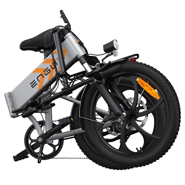ENGWE P1 Elektrisk Foldbar Cykel - 20 Tommer - 250W Motor - 7 Gear - 100 km Rækkevidde - Mekaniske Skivebremser - Silver