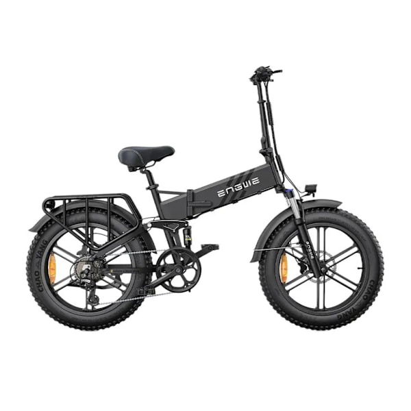 ENGWE Engine Pro 2.0 Elektrisk Foldbar Cykel - Fatbike - 20 Tommer - 250W Motor - 8 Gear - 110 km Rækkevidde - Hydrauliske Skivebremser - Black