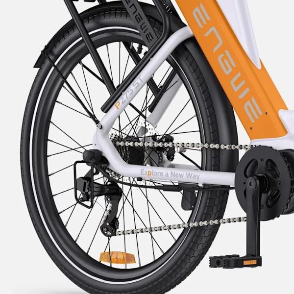 ENGWE P275 ST Elcykel – E-bike – Lavt indstigning – 27,5 Tommer – 250W Motor – 9 Gear – 260 km Rækkevidde – Hydrauliske Skivebremser - Orange