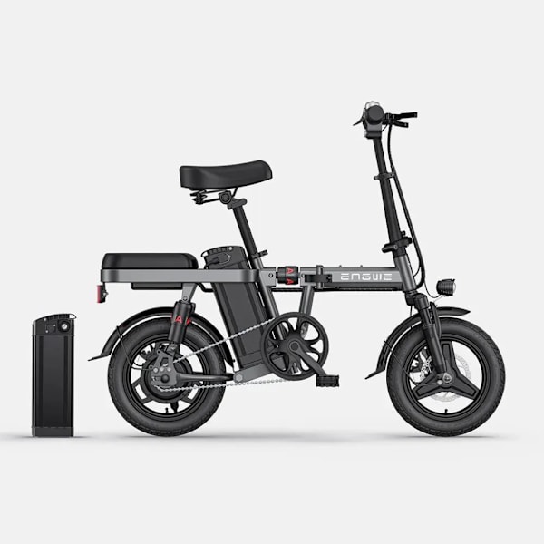 ENGWE T14 Elektrisk Hopfällbar Cykel - Lättviktsdesign - 14 Tum - 250W Motor - 42 km Räckvidd - Mekaniska Skivbromsar - Grå