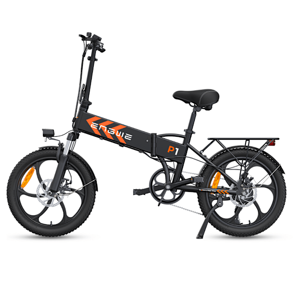 ENGWE P1 Elektrisk Fällbar Cykel - 20 Tum - 250W Motor - 7 Växlar - 100 km Räckvidd - Mekaniska Skivbromsar - Svart