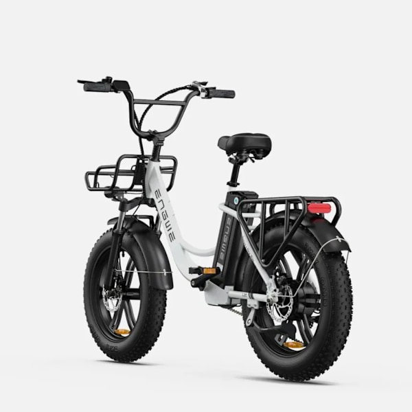 ENGWE L20 Elektrisk Fatbike - E-bike - 20 Tum - 250W Motor - 7 Växlar - 140 km Räckvidd - Mekaniska Skivbromsar - Vit