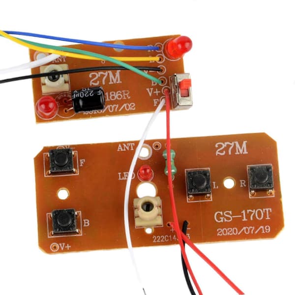 2 stk sender/mottakerkort fjernkontroll 27MHz krets PCB for RC-bil