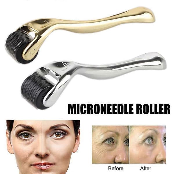 0.2/0.25/0.3/0.5/0.75mm Mikronåle Derma Roller Titanium Microneedle Roller til Ansigt Krop_Supergave Sølv Silver 0.5mm
