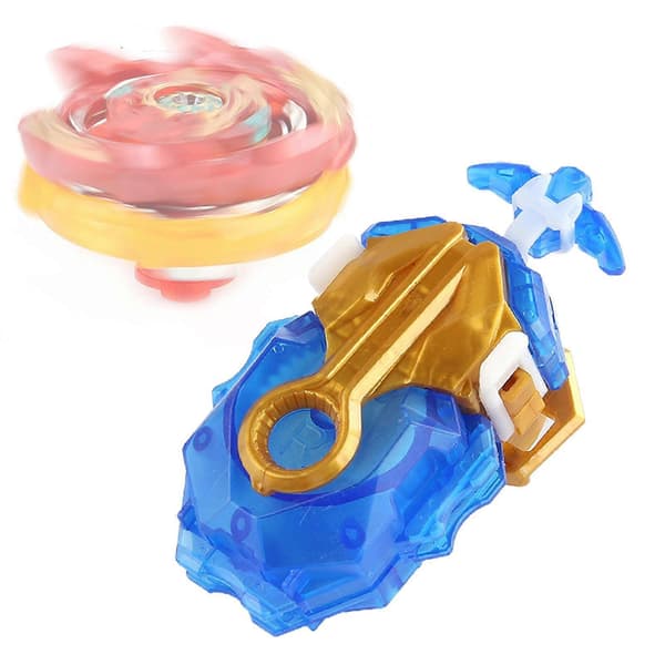 Battling String Launcher, Lång Dual String Battle Game, Top Burst Launcher Set Blue Yellow