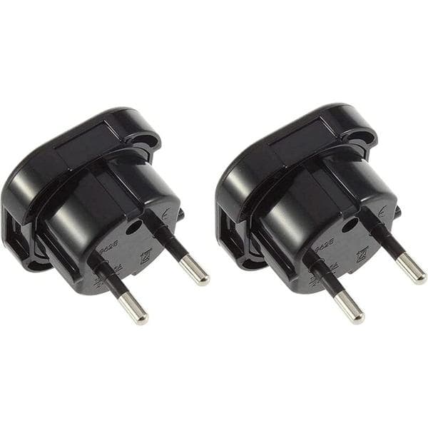 Sæt med 2 - Engelske til franske stikadaptere - Engelsk til fransk adapter - Type G til Type C - Kompakt og let - Beskytter