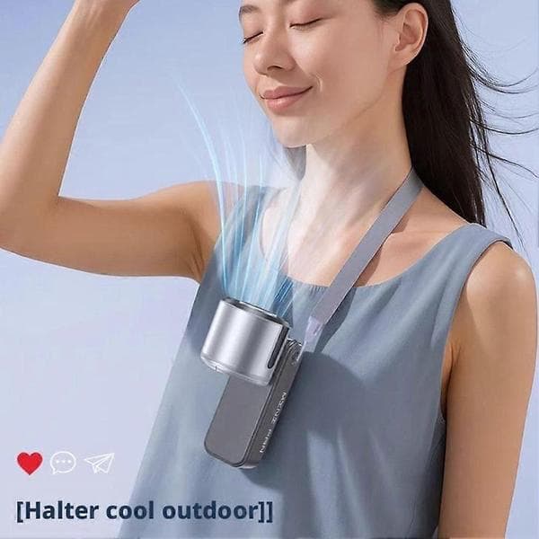 Kølehåndholdt ventilator, Mini Bærbar Turbineventilator, USB Genopladelig Sammenfoldelig Ventilator Grey
