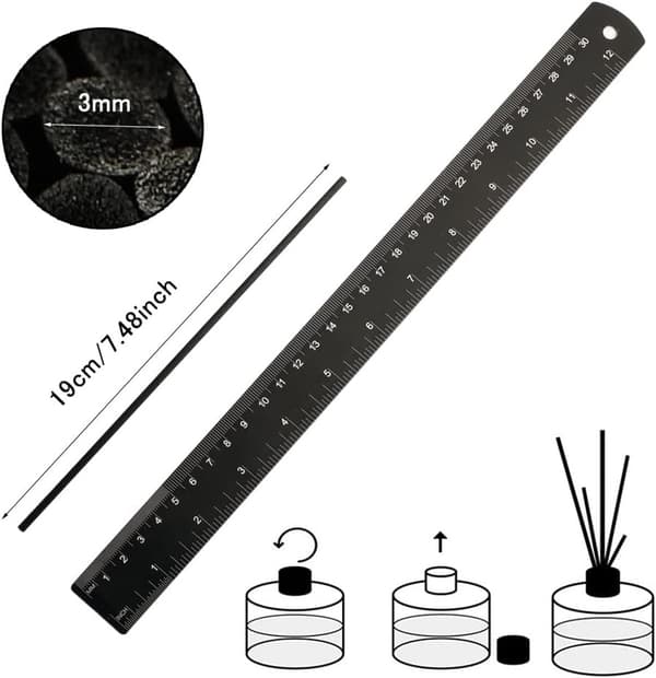 100 Pieces - Scent Sticks - Scent Sticks Refill - 19 cm × 3 mm - Scent Diffuser - Scent Diffuser - Fiber, Fiber