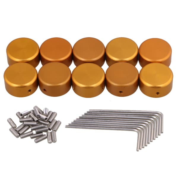 10x Gyllene Gitarr Effekter Tillbehör Stomp Switch Pedal Box Fot Metall
