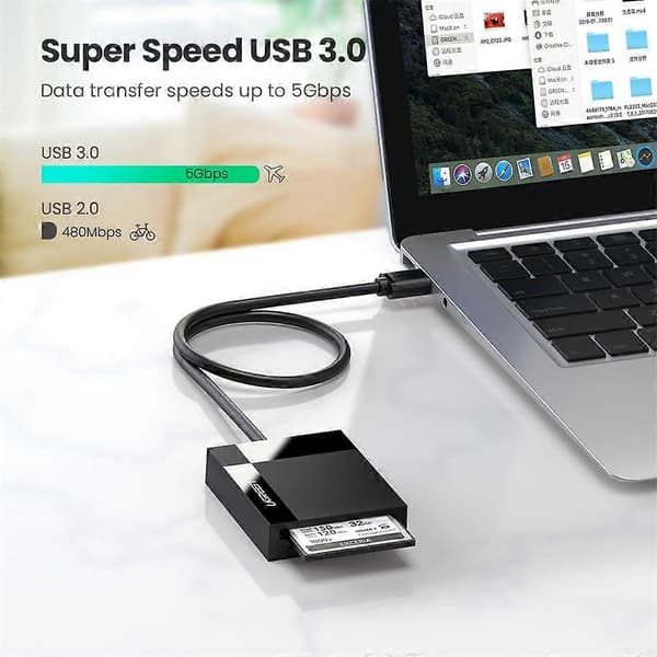UGREEN 4 i 1 USB 3.0 SD/TF Hukommelseskortlæser CF MS Compact Flash Kortadapter til Bærbar Computer