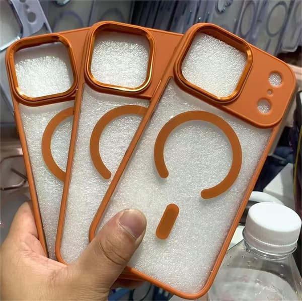 Magnetisk Deksel til iPhone 17 Pro - Levende Oransje Klar Bakside med Kamerabeskyttelse og Kompatibel med Trådløs Lading