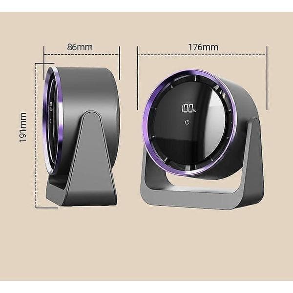 Lydløs USB Bladeless Desktop & Håndholdt Ventilator Bærbar Kontor Hjem White