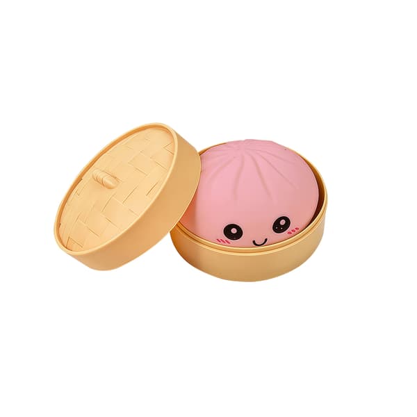 Dumpling Squishy, 4 tommer Dumpling Stressbold, Blød Dej til Dekompression, Stresslindrende BoldBlød og ikke-klæbrig-Pink, 1 stk