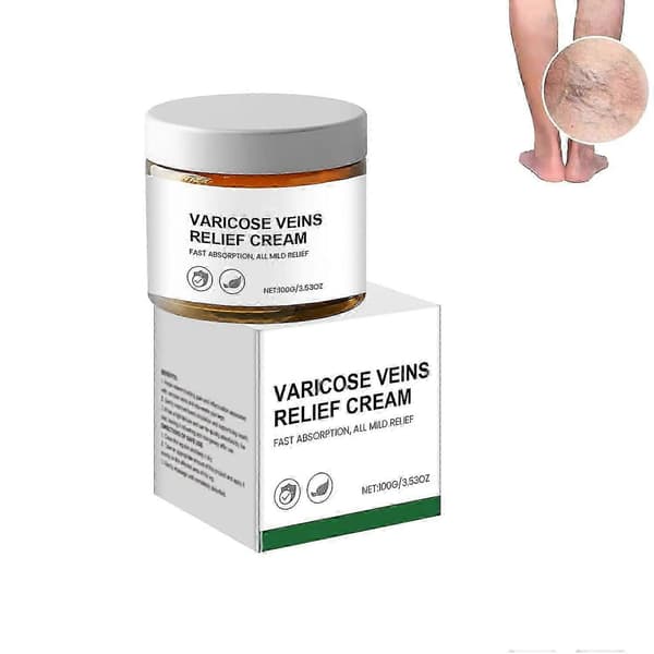 Åderbråckskräm, Anti-åderbråckskräm, Åderbråckslindrande Massagekräm för Ben, Kapillär 1Pcs