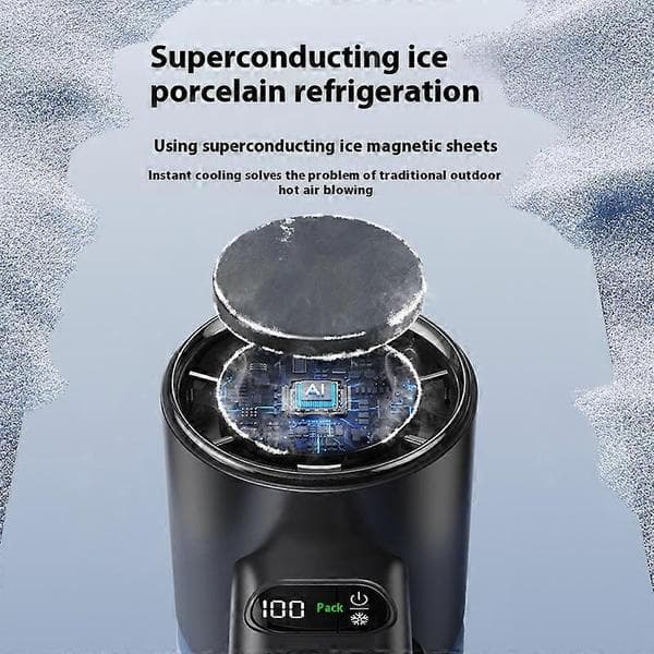 100-trins Mini Turbo Ventilator med Iskompressorkøling Black