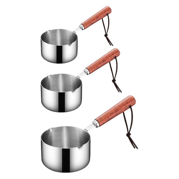 3 stk. mini suppegryte grøtkokegryte smeltegryte olje