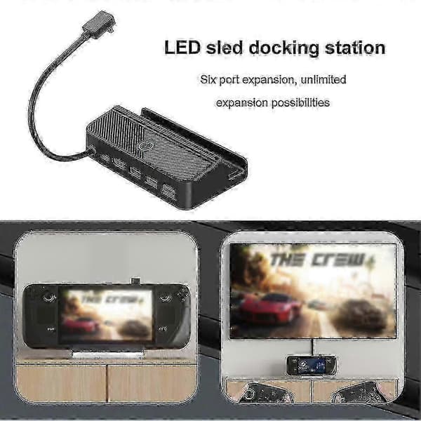 Steam Deck Dock med HDMI 4K 60Hz og hurtig Ethernet-forbindelse