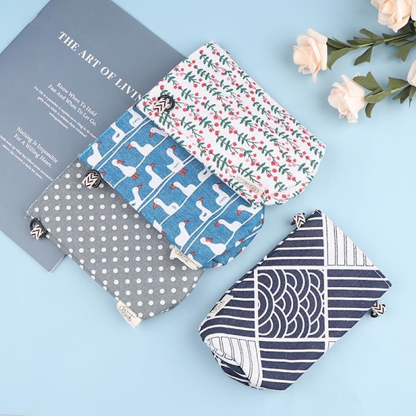 Modern stil bärbar flaskhållare väskor blommönster bomull C