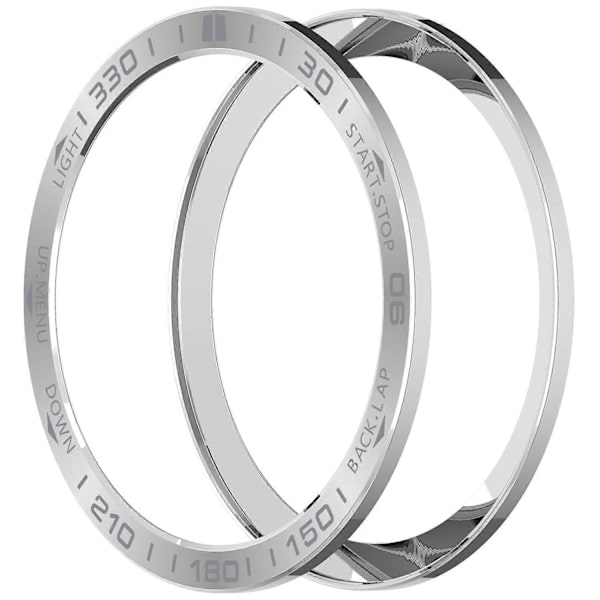 Til Garmin Fenix 8 47mm AMOLED Version Rustfrit Stål Bezel Ridsefast Beskyttelsesring - Sil Multicolor Silver+Grey