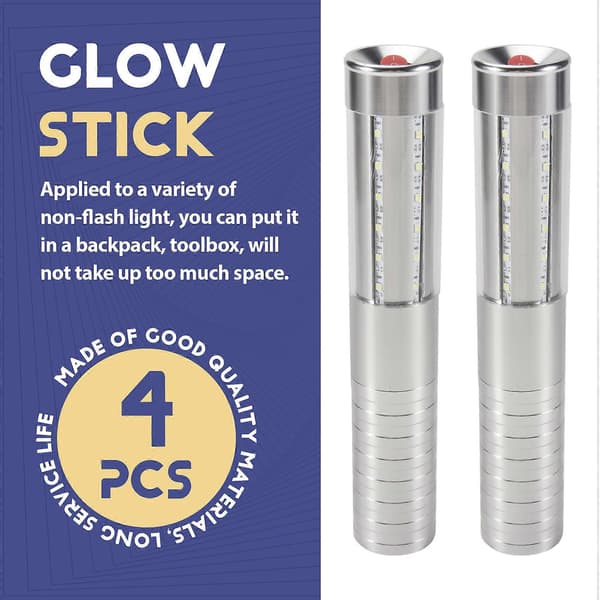 4 stk. LED Strobe Gjenbrukbar LED-lys Oppladbar Champagne LED Flaskeservice og Lader, US Plug Sølv Silver