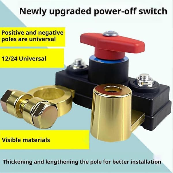 Universal batteri afbryder 12V 24V Bil Lastbil Autocamper Traktor Strømafbryder Copper