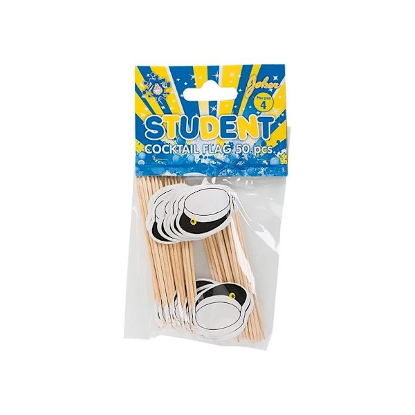 Cocktail Sticks Student Caps - 50-pack Vit white
