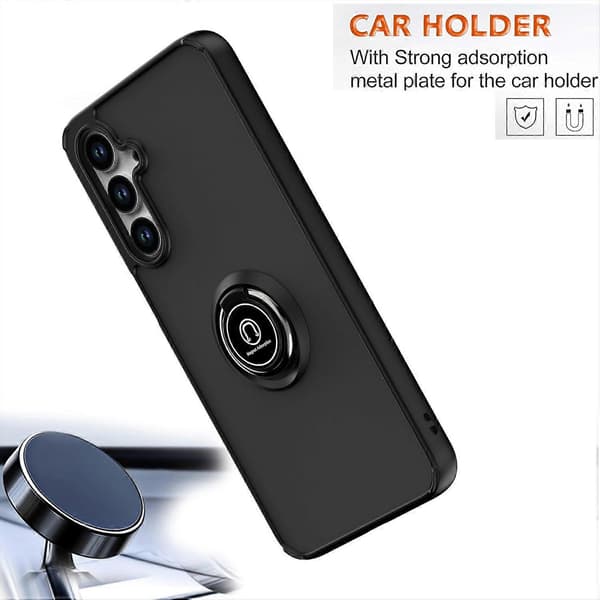 Til Samsung Galaxy A16 5G 4G Deksel PC TPU Ring Kickstand Anti Drop Telefon Bakdeksel - Multicolor Red Black