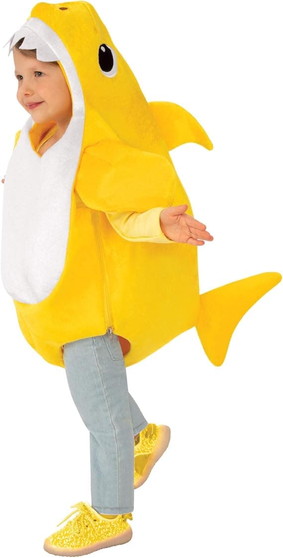 Babyshark-kostume til børn (110 cm), spiller babyshark-melodi