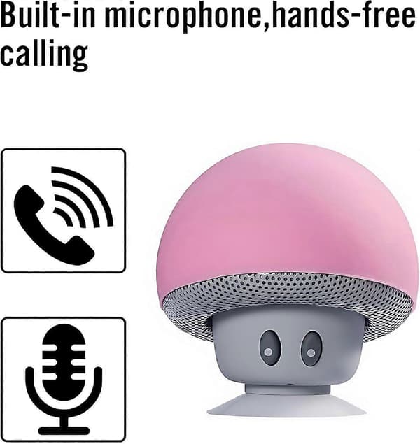 Bærbar Bluetooth-høyttaler, sopphøyttaler, Bluetooth V2.1 med sugekopp, kompatibel med iPad, iPhone, Android-telefoner