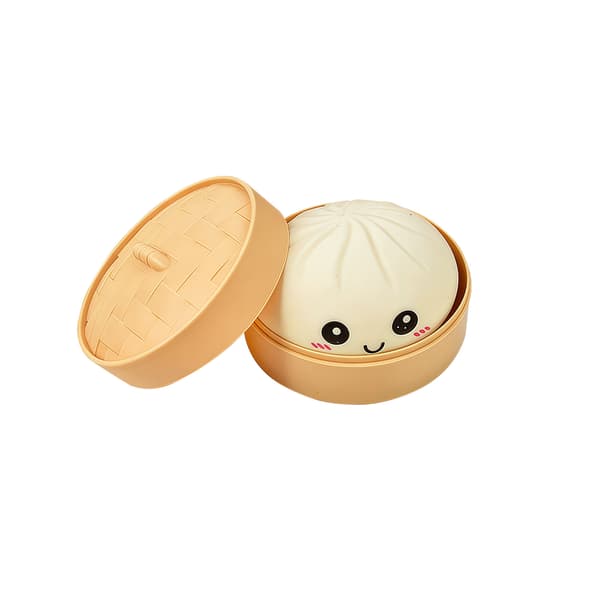 Dumpling Squishy, 4 tommer Dumpling Stressbold, Blød Dej til Dekompression, Stresslindrende BoldBlød og ikke-klæbrig-råhvid, 1 stk.