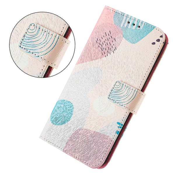 Til iPhone 15 etui med mønstertryk, pungtelefoncover med rem - Multicolor Graffiti