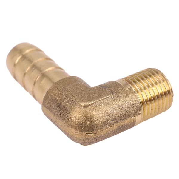8mm letku X 3/8\" ulkokierre 90 asteen messinkinen kulmaliitin