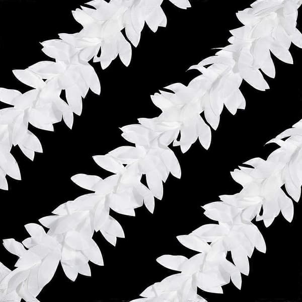 5 Yards Polyester Chiffon Blad Blondebånd til beklædningstilbehør Hvid 4-1/8 tommer (105 mm)