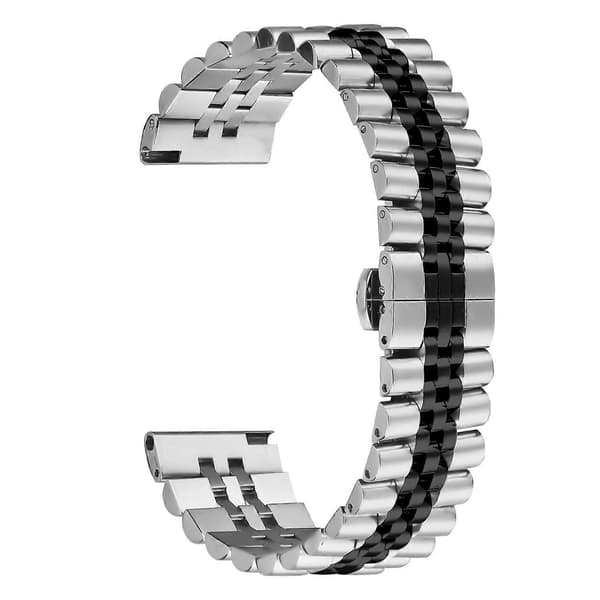Til Huawei Watch GT 2e Håndledsrem 5-perle Rustfrit Stål Sommerfuglespænde Urrem - Multicolor Silver+Black