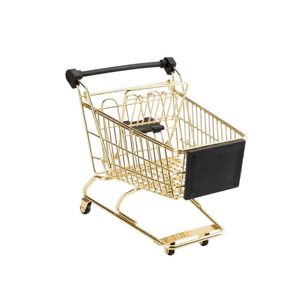 Mini handlekurv Bursdagsgaver Mini supermarkedsvogn Barnas leker Golden