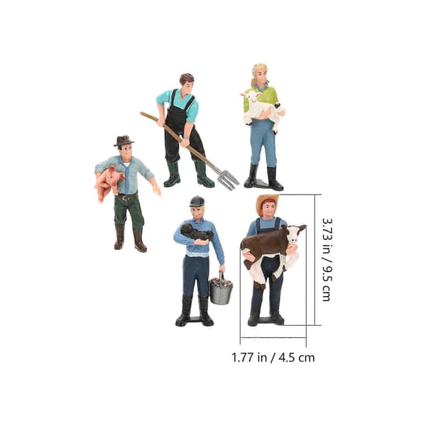 5 stk. landmandsmodel, bondefigur, simulationsbonde-minifigur, kagepynt