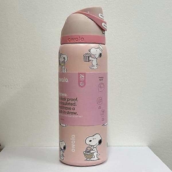 Owala Snoopy 24oz/32oz Rosa Vattenflaska Flip Lock Present 32oz