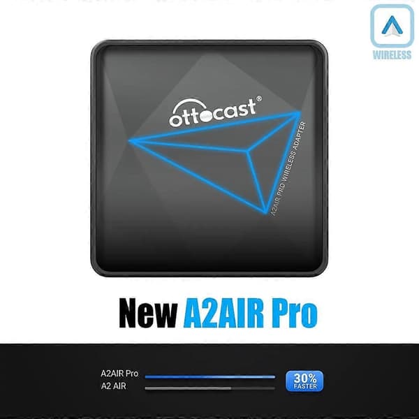 Ottocast A2Air Pro Trådløs Android Auto Adapter Dongle Spotify Waze Multimedia for fabrikkmontert A