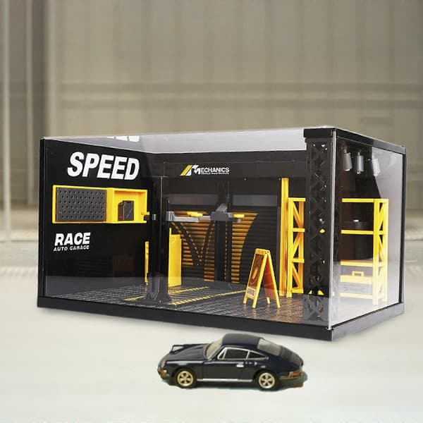 1/24 Skala Bilmodell Diorama Parkering, Bilgarage Leksakspresent DIY Enkel Montering With Board