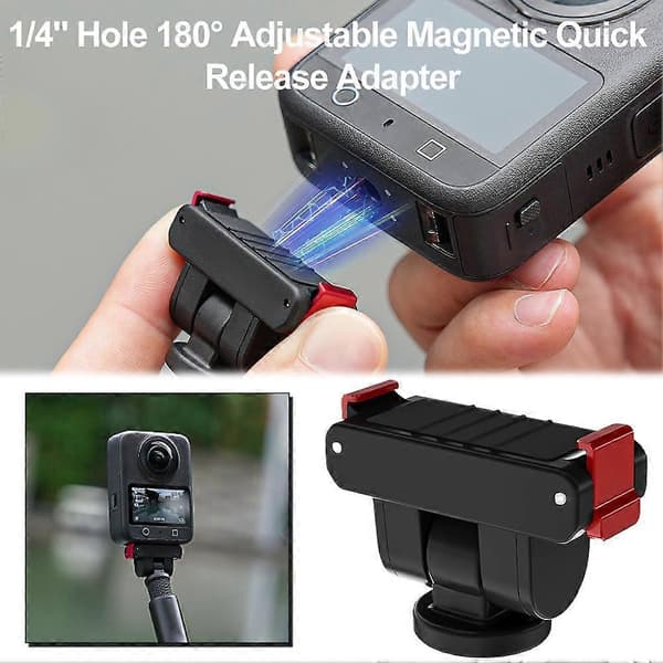 Sunnylife Gäller för OSMO 360 Magnetisk Adapter 1/4 Expansion Roterbar för Action 5 Pro Snabbkopplingsplatta