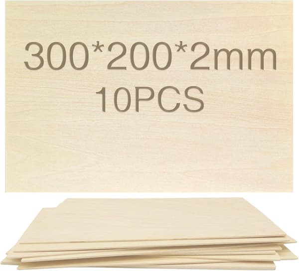 Kryssfiner, 10 stk 300 * 200 * 2 mm, DIY Håndlaget, Pyrografi, Flymodell Treplate, Treplate