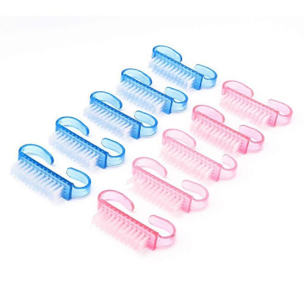 10 Pcs Nail Brushes with Plastic Handle Nail Cleaning Manicure Tools Accessories